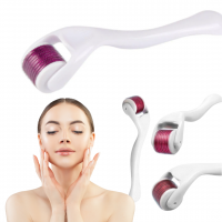 Derma roller do twarzy włosów biały 0,5mm